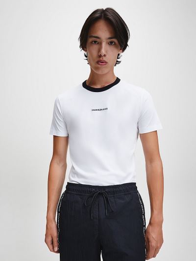 Calvin Klein Ruhák HU145393 | Calvin Klein Slim Organic Cotton Férfi Póló Világos Fehér